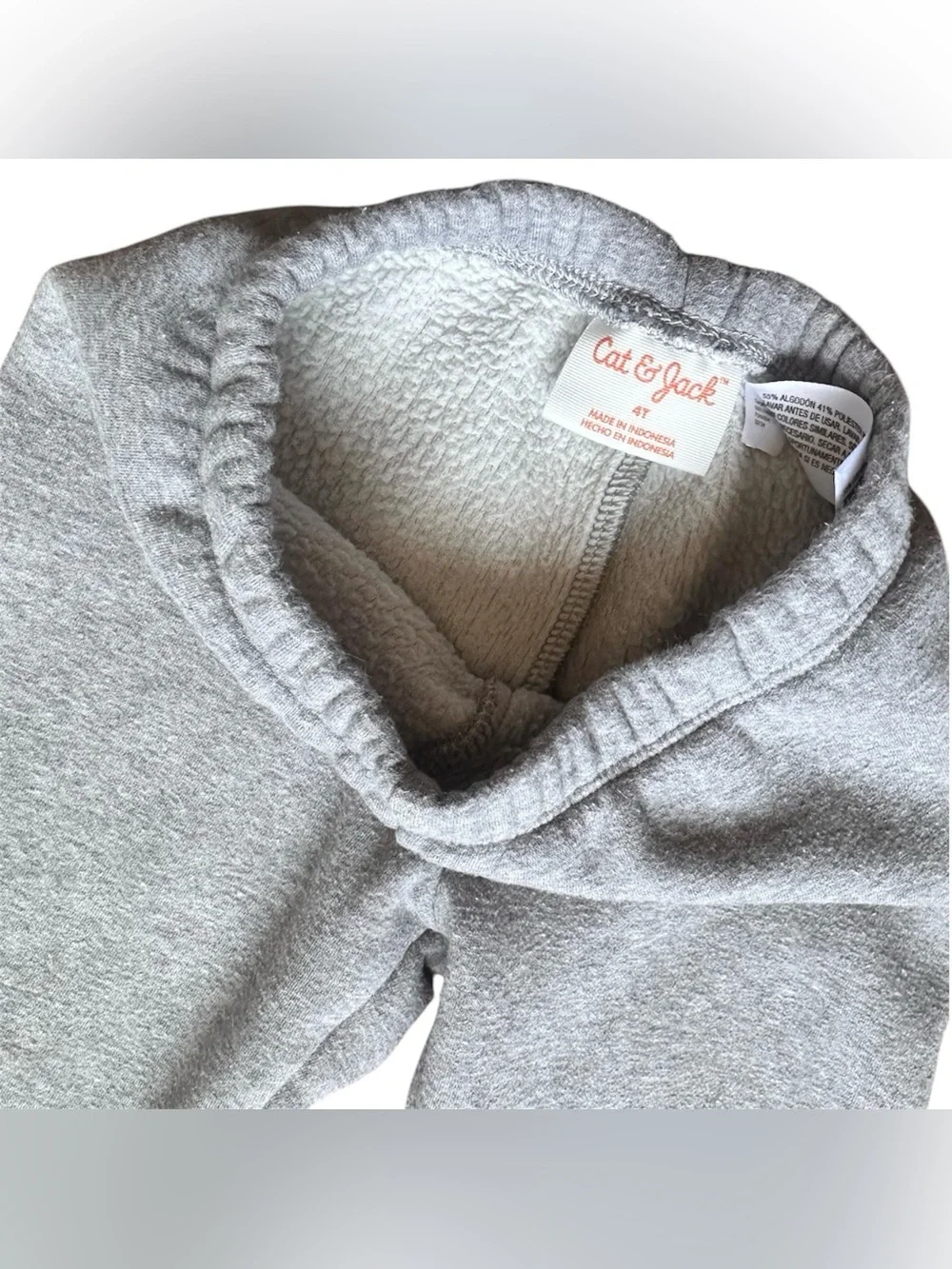 Cat & Jack 4T girls gray pull on fleece lined leggings